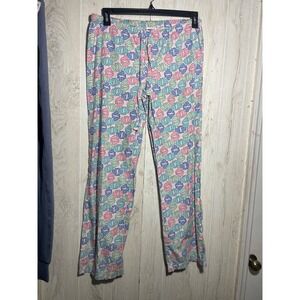 Vineyard Vines Women's Pajama Pants Pink Blue Green Whale Print Size S